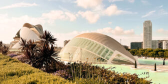 Panoramic view of the City of Arts and Sciences in Valencia
