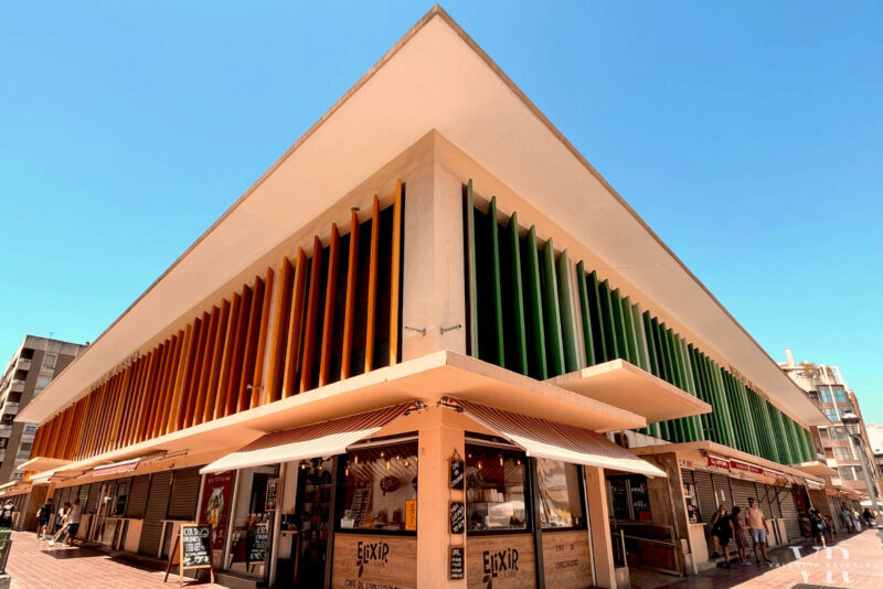 The colorful facade of Ruzafa Market in Valencia