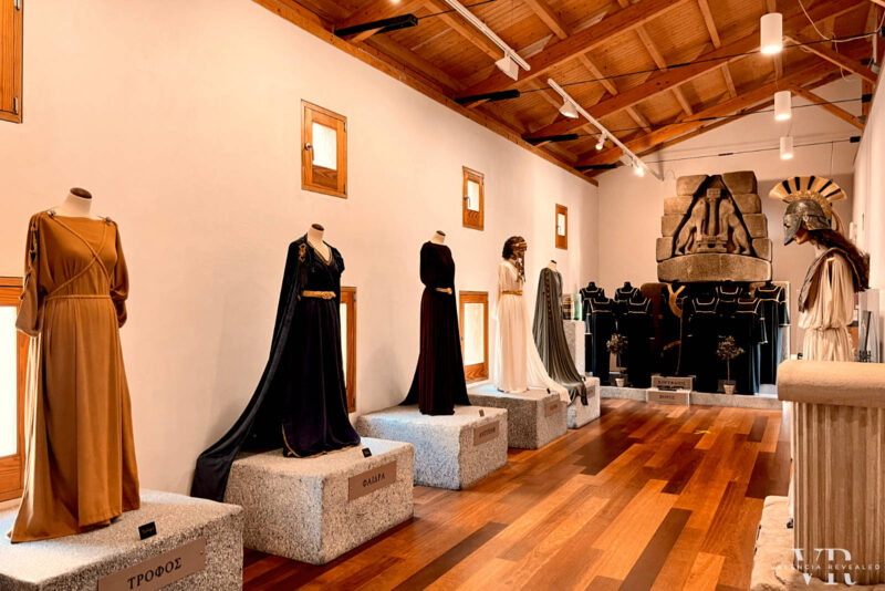 Theater costumes on display inside Casa dels Berenguer in Sagunto