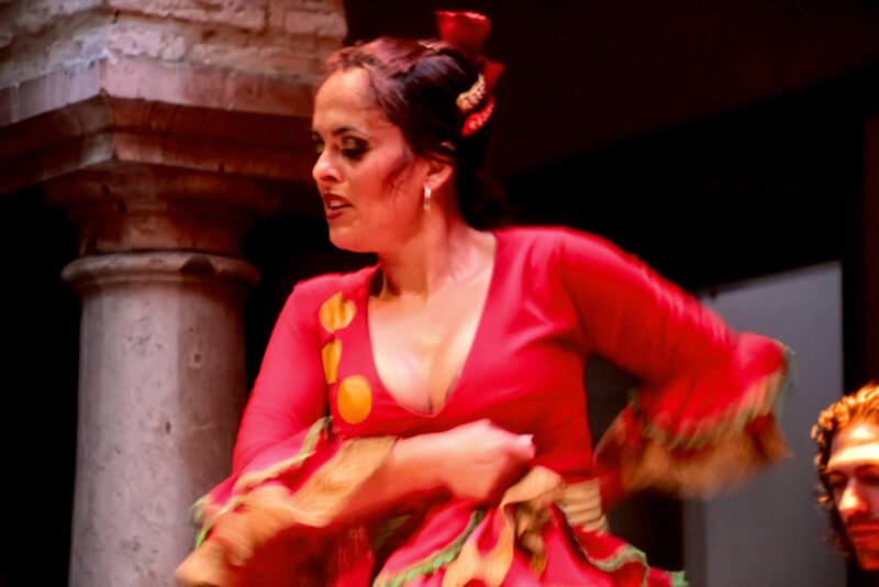 A woman dancing flamenco