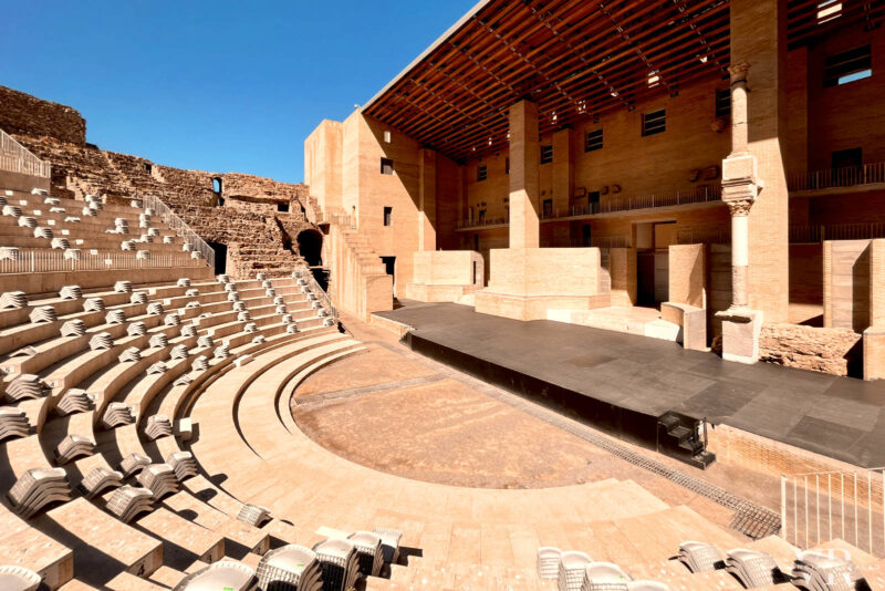 The seats and scene of the Roman Theater in Sagunto