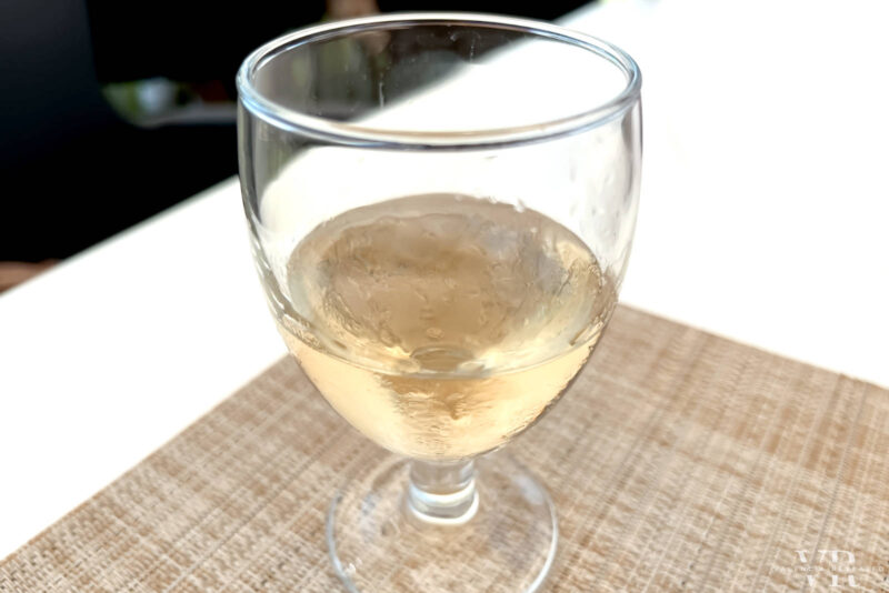 A glass of mistela wine