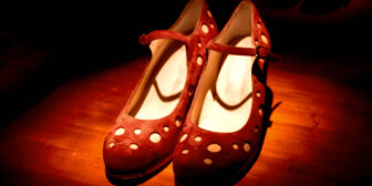 A pair of red flamenco shoes